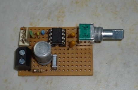 LM386 audio amplifier, component side
