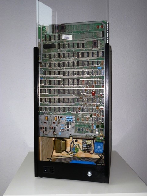 Rear view; circuit board and Perspex sliding up